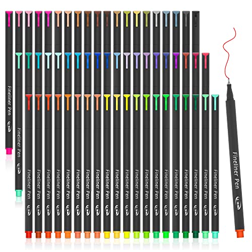 Tebik 65 Pack Planner Colored Pens, 60 Assorted Colors Drawing Pens with 5 Different Stencils, Perfect for Dotted Journal Planner Writing Note Calendar Coloring Office School Supplies - color: 60 Colors