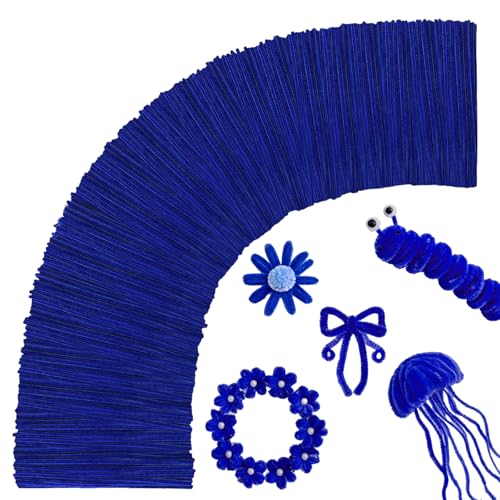 Royal Blue Pipe Cleaners Craft,Chenille Stems for DIY Art & Craft Supplies,Blue Party/Birthday Decorations,Pipe Cleaners Blue Crafts,Royal Blue Gifts For Women,DIY Toys Flowers for Home Wall Decor - color: Royal Blue
