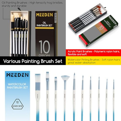 MEEDEN 141PCS Art Supplies with French Easel, All-in-one Painting Set for Artists Beginners - size: 149pcs