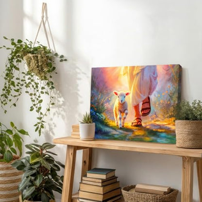 TUMOVO DIY Paint by Numbers for Adults Art Religious Christianity Adults' Paint by Number Kits Lamb Walking with Jesus Art Oil Hand Painting Paint Kits Art Crafts for Home 16x20 in - color: Artwork-06