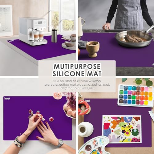 31.5" x 23.6" Extra Large Silicone Mat for Resin Casting, Epoxy and Crafts, Nonstick Silicone Sheet for Jewelry Casting Molds, Countertop Protector Mat Heat Resistant Placemats by Foepoge, Purple - color: Purple