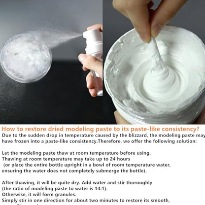 Acrylic Modeling Paste 3D Art Texture Paste 9.88oz/280ml, Ideal for Wood/T-Shirts/Glass/Stone, Sculpting Material Fast Drying Gesso Alternative DIY Crafts Projects (Modeling Paste with Bags) - color: Modeling Paste with Bags