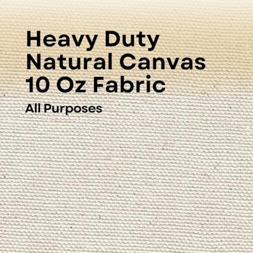 Natural Cotton Duck Canvas 10 Oz –63-Inch Wide x 50 Yards Length - Durable Fabric for Tote Bags, Upholstery, Crafts, Backpacks, Art Projects & DIY Crafts - size: SF-10oz 63-50