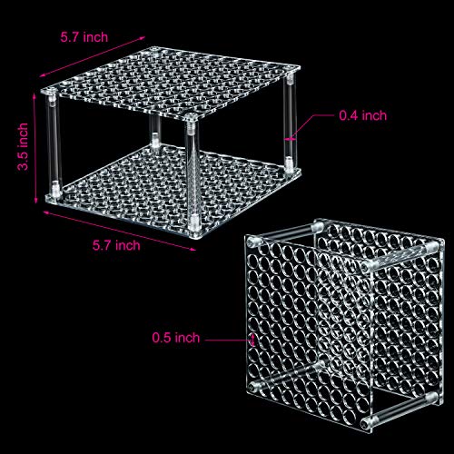 Outus 96 Holes Pencil Brush Holder Acrylic Paintbrush Holders Desk Organizer Stand Holder for Pencil Pen Paint Brushes Modeling Tool Office Art Supplies(Clear) - color: Clear