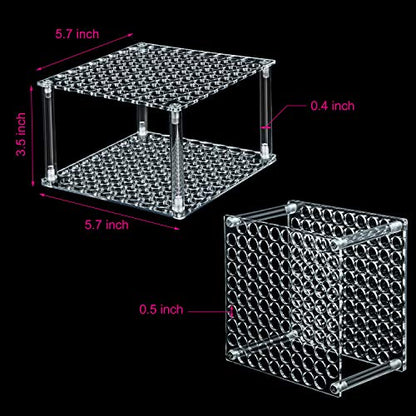 Outus 96 Holes Pencil Brush Holder Acrylic Paintbrush Holders Desk Organizer Stand Holder for Pencil Pen Paint Brushes Modeling Tool Office Art Supplies(Clear) - color: Clear