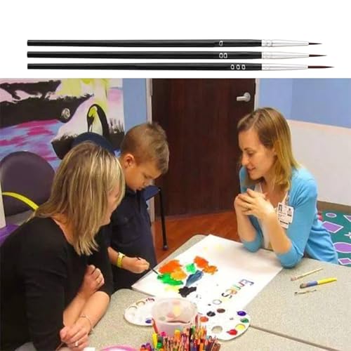 30pcs Tiny Detail Paint Brushes, Fine Paint Brushes Set with 3 Size #0#00#000 Liner brush for Miniature 40k Model Crafts Watercolor Acrylics Oil, Oil Painting.