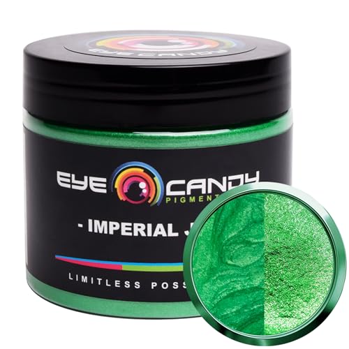 Eye Candy Pigments Premium Green Mica Powder - Imperial Jade (50gr) - for Epoxy, Resin, Soap, Paint, Woodworking, Acrylic Pouring, Bath Bombs, Fishing Lures - DIY Arts and Crafts Additive - color: Imperial Jade
