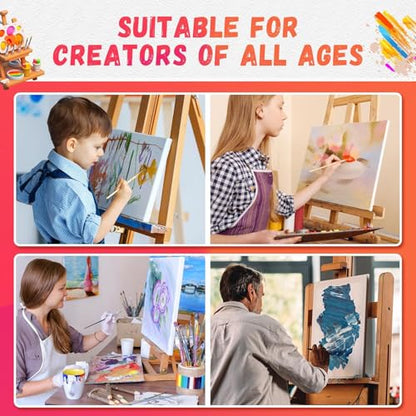 FIXSMITH Stretched Canvas for Painting- 8x10 Inch,Bulk Pack of 8,Primed,100% Cotton,5/8 Inch Profile of Super Value Pack for Acrylics,Oils & Other Painting Media - size: 8"x10"