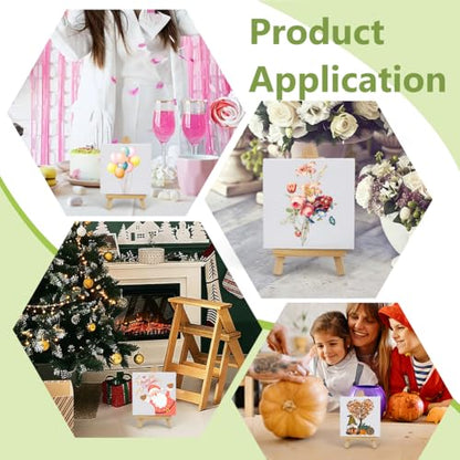 INFUNLY 60 PCS Small Canvas for Painting 4x4Inch Mini Blank Canvas Panels 10mm Thick Paint Canvases Square Painting Canvases Surface Mat for School Projects Birthday Party and Wall Decor