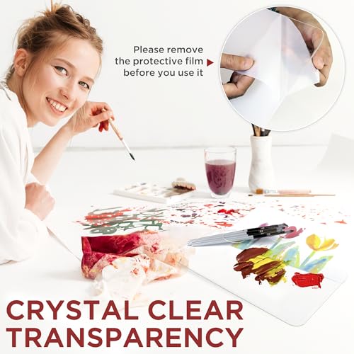 DUGATO Clear Acrylic Paint Palette, 2-Pack Rectangle Trays, 15.7 x 11.8 in | Medium Size Palette, Crystal-clear Acrylic, Non-stick Surface, Easy to Wipe Clean, Suitable for Acrylic, Oil & Watercolor - size: Rectangle 11.8 x 7.8 inches 2pcs