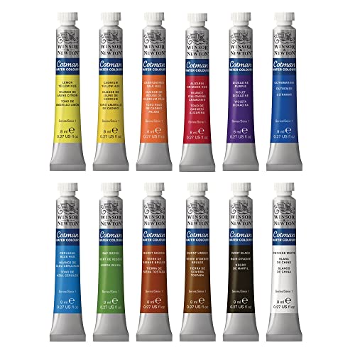 Winsor & Newton Cotman Watercolor Paint Set, 12 Colors, 8ml (0.27-oz) Tubes - style: 12 Tube Set 8ml