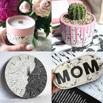 Eco Resin Casting Powder 6.6lbs/3000G,Water-Based Ceramic Resin Plaster with 6PCS Pigments,20-30 Minutes Demold.Easy Mix for Home Decor &DIY Art