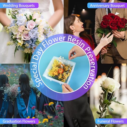 KISREL Large Square Resin Molds, Square Silicone Mold for Epoxy Resin, Large Mold for Flower Preservation, Deep Pour Molds for Furniture Decoration, DIY Wedding Bouquets, Valentine's Day Gifts - size: Square Resin Molds