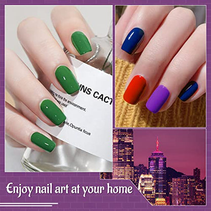 JODSONE Gel Nail Polish Kit 60 PCS with U V Light Soak off Base Top Coat 55 Shine Colors Gel Nail Kit Bright and Dark Brown Wine Red Series Manicure Set for Women and Girls - color: B17