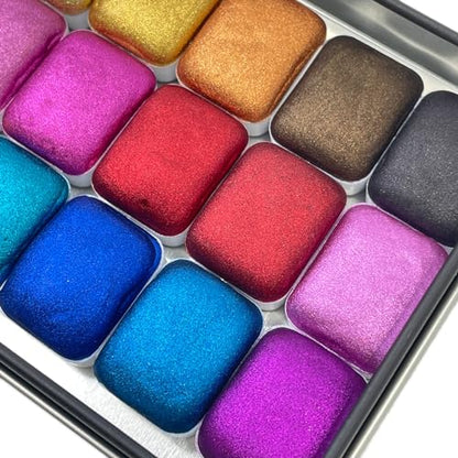 IUILE Handmade Watercolor Paints - Christmas Quarter Pan Set (21 colors) - color: Christmas