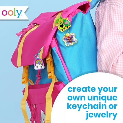 Ooly 28 PC DIY Shrinking Art Kit for Kids, 20 Plastic Pre Cut Charms and More, No Mess Creative Activity Jewelry Making Kit - Cute Crew - color: Cute Crew Charms