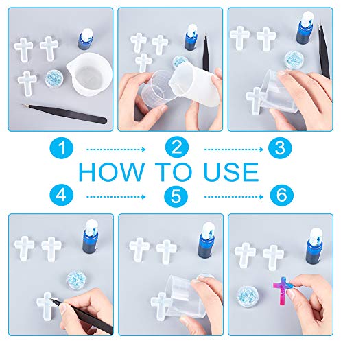 arricraft 10 Pcs Cross Silicone Resin Molds, 1.5"x1" Epoxy Resin Molds Crucifix Casting Mold for Necklace Pendant Jewelry DIY Craft - color: Clear-Cross