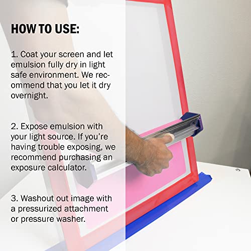 Ecotex® DC Pink Screen Printing Emulsion (Gallon - 128oz.) Diazo Required Photo Emulsion for Silk Screens and Fabric - for Screen Printing Plastisol Ink and Water Based Ink, Screen Printing Supplies - size: 128 fl oz