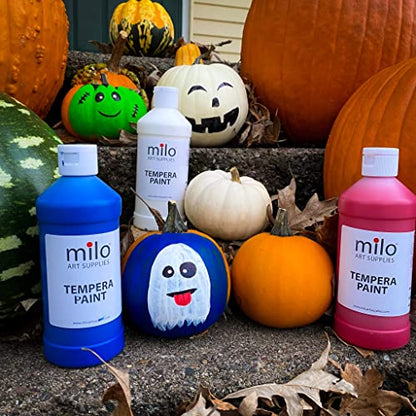 milo Washable Paint | 12 Colors 8 oz Bottles | Made in the USA | Safe and Non-Toxic Tempera Paint for Arts & Crafts, Poster, Window, Classroom, School - style: Primary Tempera 12 x 8 oz Bottles