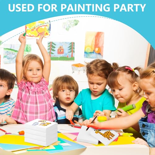 ESRICH Mini Stretched Canvas 24Pack 2x2inch, 2/5''Profile Art Primed Canvases for Painting, Cotton Small Professional Stretched Canvas for Kids and Art Supplies. - size: 2x2in-24Pack