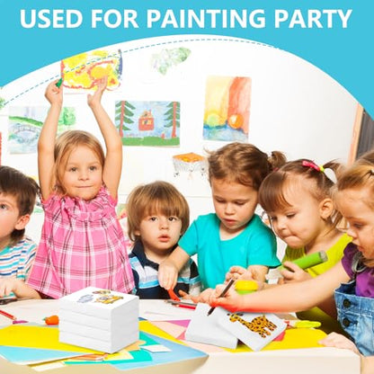 ESRICH Mini Stretched Canvas 24Pack 2x2inch, 2/5''Profile Art Primed Canvases for Painting, Cotton Small Professional Stretched Canvas for Kids and Art Supplies. - size: 2x2in-24Pack