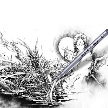 Precision Micro-Line Pens, Set of 9 Size Black Micro-Pen Fineliner Ink Pens, Quick Drying Ink Waterproof Archival Ink Multiliner Pens for Artist Illustration, Sketching, Technical Drawing, Calligraphy