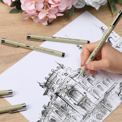 Mr. Pen- 0.25mm Micro Fine Point Pens, 4 Pack, Black Ink, Ultra Fine Point | Waterproof, Acid-Free, No-Smear Quick-Dry Fineliner Pens for Drawing, Sketching, Journaling, Outlines & Everyday Writing - color: Black, size: 0.25mm, 4 Pack