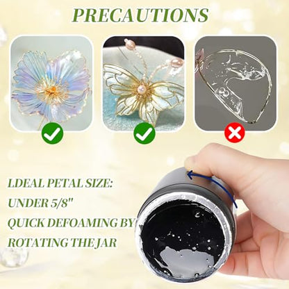 Dip Resin for Wire Flowers, Dip Resin Crystal Clear with Pliers and Wire Fast Curing Highly Transparent Crystal Clear Gloss Finish for DIY Art Jewelry Creative Modeling, 100ML