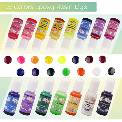 LET'S RESIN Silicone Mold Making Kit wit 15 Colors Resin Dye