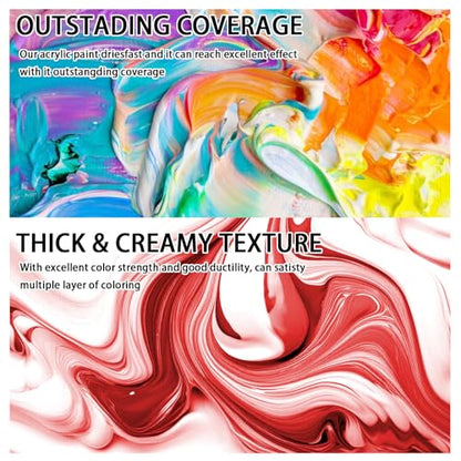SNOWSUN Red Acrylic Paints, Large Bulk Heavy Body Acrylic Paint (1L，About a quarter of a gallon) - Non Toxic Gloss Thick Art Paint for Multi-Surface, Canvas Wood Ceramic and Leather, Stone Craft, for Artists & Beginners - color: red