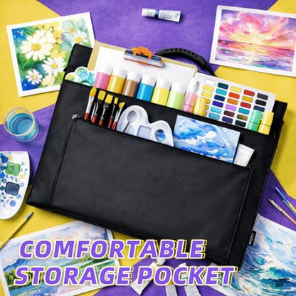 JJRING 24x36 Art Portfolio Tote Bag - Large Carrying Storage Case with Handle & Adjustable Shoulder Strap, Portfolio Folder for Artwork, Posters, Canvas, Drawing Boards - size: 24''*36''