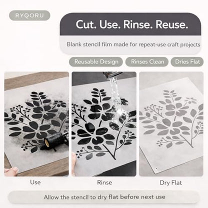 Blank Mylar Stencil Sheets, 10 Pack 12 x 12 Inch, 7 Mil Milky Translucent PET Plastic Sheets for Cutting Machines, Laser Cutting, Reusable Template Material