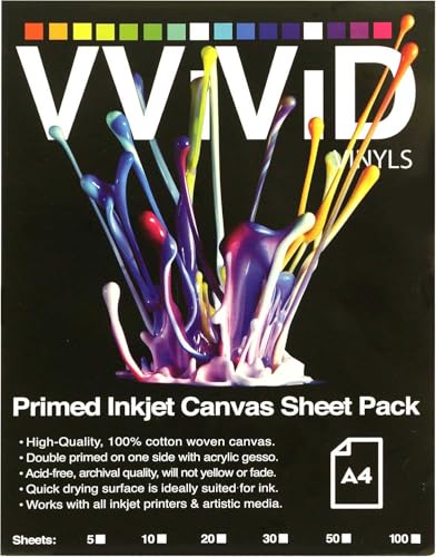 VViViD Inkjet Canvas 100% Real Printable Cotton LTR 8.5 X 11 125lbs. 340gsm 17mil (100 Sheets) - size: 100 sheets
