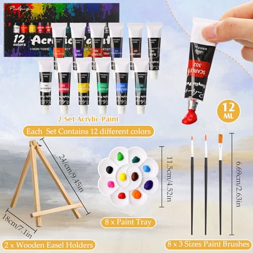 Cholemy 36 Pcs Paint and Sip Kit for Adults 8''x10'' Pre Drawn Canvas for Painting DIY Afro Acrylic Painting Kit Wood Easel Brushes Date Night Bulk for Summer 4th of July Party Gift(Flowers Woman) - style: Flowers Woman