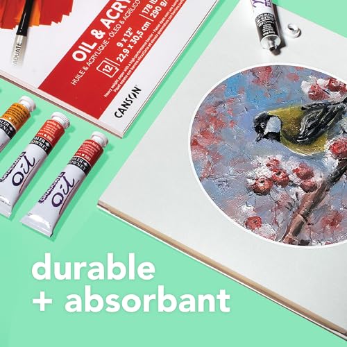 Canson Graduate Oil and Acrylic Paint Pad, Foldover, 5.5x8.5 inch, 12 Sheets | Artist Paper for Adults and Students - Oil, Acrylic, Mixed Media and Painting - size: 5.5x8.5 inch