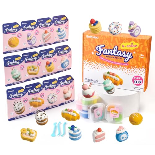 Both idea Air Dry Clay Kit, Cake Theme | 12 Packs, Non-Toxic Kids Gift | School & Party: Perfect for classroom art activities, birthday party favors, creative family DIY, and holiday celebrations. - style: Baking Magician