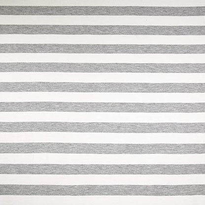 FabricLA Rayon Spandex Jersey Knit Fabric 1" Stripes - 58/60" Inches (150 CM) Wide by The Yard - 4 Way Stretch Fabric - Light to Medium Fabric 220 GSM - (Cream, Grey) - 2 Yards - color: Cream, Grey, size: 2 Yard Pre Cut