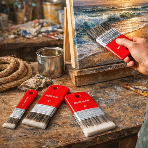Falling in Art Flat Paddle Paint Brush, Scale Brush for Oil and Acrylic Paints,4 Inch - color: Flat, size: 4''