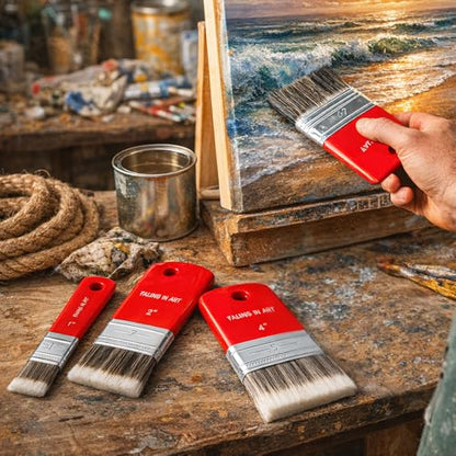 Falling in Art Flat Paddle Paint Brush, Scale Brush for Oil and Acrylic Paints,2 Inch - color: Flat, size: 2''