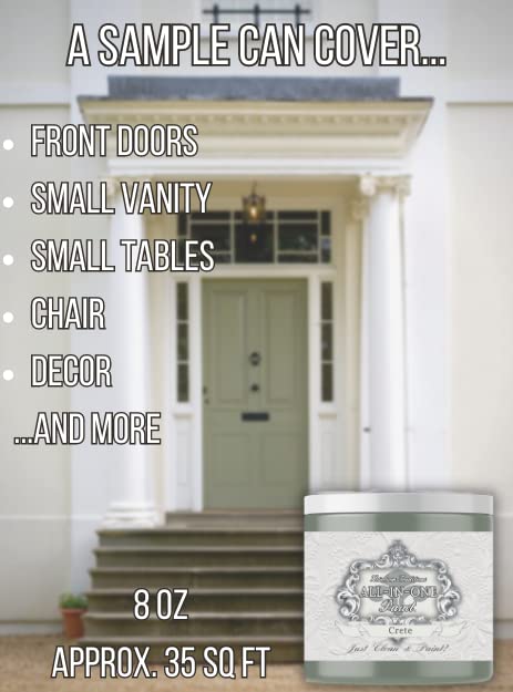ALL-IN-ONE Paint by Heirloom Traditions, Bermuda (Blue Gray), 8oz Sample - Durable cabinet and furniture paint. Built in primer and top coat, no sanding needed. Includes our 30 featured color card. - color: Bermuda, size: 8 Fl Oz (Pack of 1)