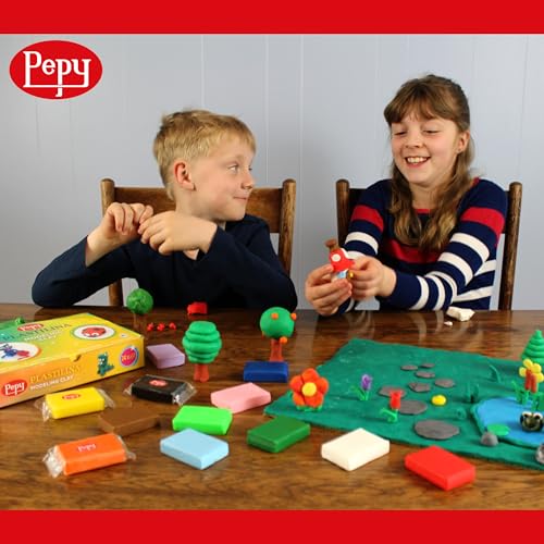 Pepy Plastilina Reusable and Non-Drying Modeling Clay; Set of 24 Bars, 1.4 Ounce Each, Perfect for Arts and Crafts Projects, Pink - color: Pink