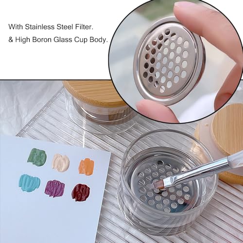 Nail Brushes Washing Cup Dappen Dish for Acrylic Nails Nail Brush Cleaner Layered Nail Art Brush Wash Cup with Lid