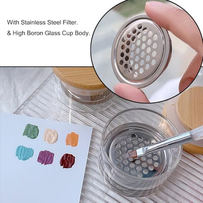 Nail Brushes Washing Cup Dappen Dish for Acrylic Nails Nail Brush Cleaner Layered Nail Art Brush Wash Cup with Lid