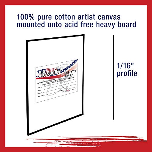 U.S. Art Supply 10 X 10 Inch Black Art Canvas Board Panels 6 Pack - 8 Ounce Heavyweight Cotton Acid Free Canvases for Painting Acrylics and Watercolor (1 Case of 6 Single Canvas Painting Panels) - size: 10" x 10"