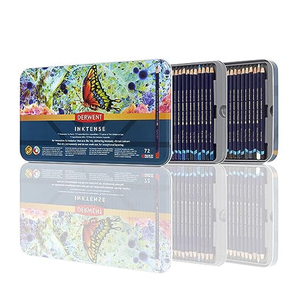 Derwent Coloured Pencils, Inktense Ink Pencils, Drawing, Art, Metal Tin, 72 Count (2301843) - size: 72 Count (Pack of 1)