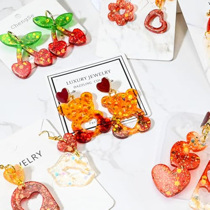 104Pcs Resin Molds Set for Women, Cute Designs with Accessories, Silicone Jewelry Molds for Resin Epoxy Keychain Earring Pendant Crafts Making - color: 104Pcs Resin Jewelry Molds