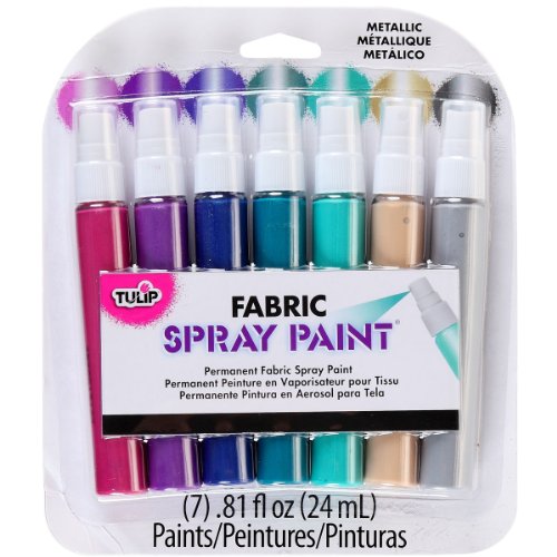 Tulip Fabric Paint, Permanent Spray on Paint Set, 7 Pack Metallic - color: Metallic