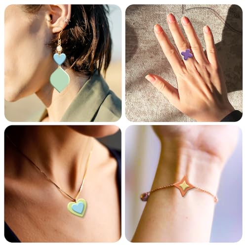 31Pcs Basic Polymer Clay Cutters Geometric Clay Earrings Cutters Polymer Jewelry Cutter for Earrings Making Party Festival DIY Supplies - color: Basic