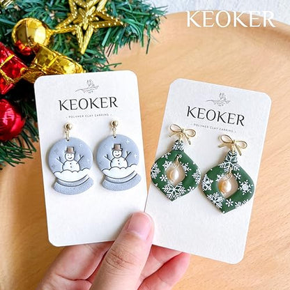 Keoker Christmas Polymer Clay Cutters - 11 Shapes Earrings Cutters for Winter - color: earrings clay cutters