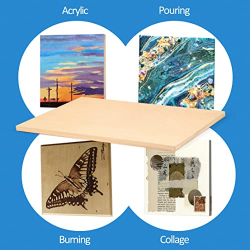 Falling in Art Unfinished Birch Wood Panels Kit for Painting, Wooden Canvas 2 Pack of 24 x36 Studio 1’’ Deep, Cradle Boards for Pouring, Art, Crafts, Burning and More - size: 24*36 2-pack